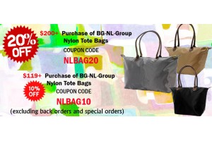 20% off Special Nylon Tote Bags