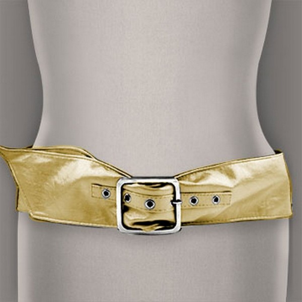 Belt - Soft Leather-Like Reversible - Gold - Size : ML - BLT-BE166GD-ML