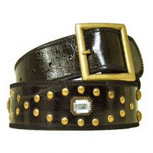 Jeweled Studded Belt - Black - Size : S - BLT-CB17925BK-S
