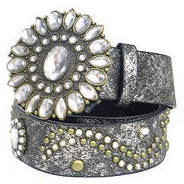 Glitter Jeweled & Studded W/Jeweled Buckle - Size : M - Black - BLT-TO31151BK-M