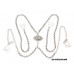 Bra Straps - Crystal Single Chain w/ Crown Charm - Halter Style - Clear - BS-HH83CWNCL
