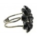 Swarovski Crystal Hinge Bangle - Flower - Rhodium Plating - Jet - BR-B9008JET 