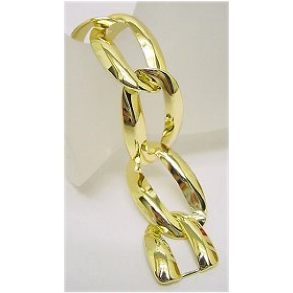 Gold-tone Link Chain Bracelet - BR-MB6642G