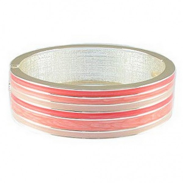 Hand Painted Cuff/ Stripe - Pink Color - BR-5077PK