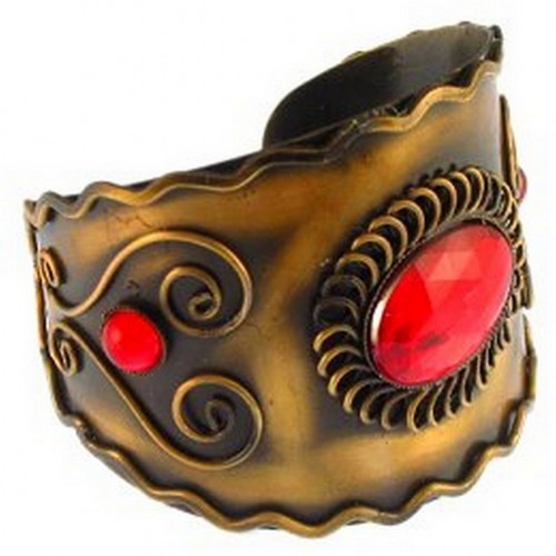 Brass Cuff Imitation Stone - BR-BA021RD
