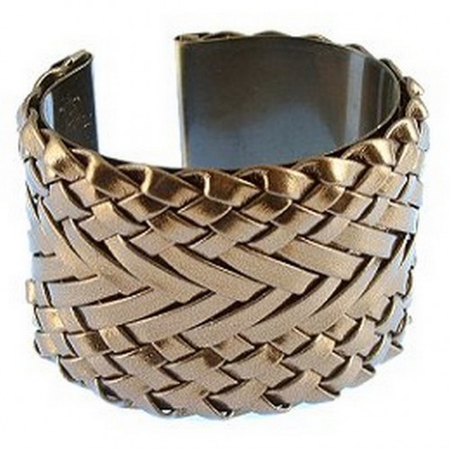 Metallic Woven Brass Cuff - Bronze Color - BR-CU022BZ