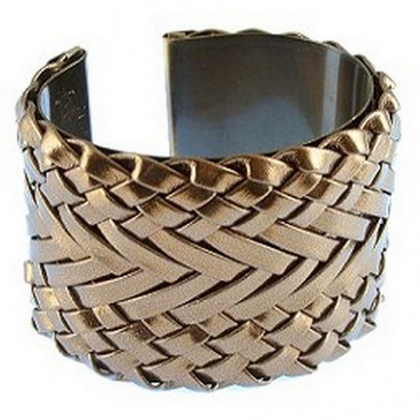 Metallic Woven Brass Cuff - Bronze Color - BR-CU022BZ