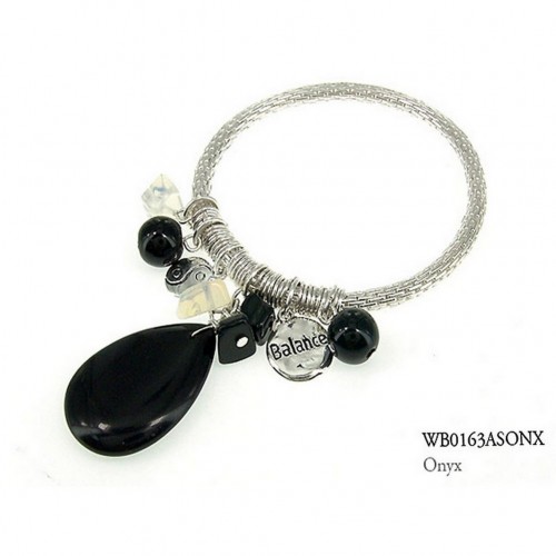 Charm Bracelets - Semi Precious Stone Bracelets - Onyx Balance - BR-WB0163ASONX