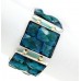 Bracelets Wholesale - Acrylic Pyramid Square Beaded Stretchable Bracelet - Navy Blue