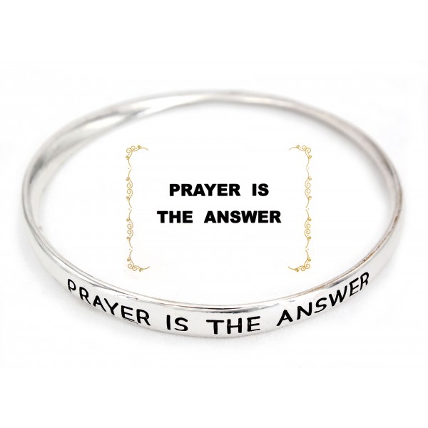 Religious Theme Bangle - Single Twist - " Prayer is the Answer " - BR-B8959LATS