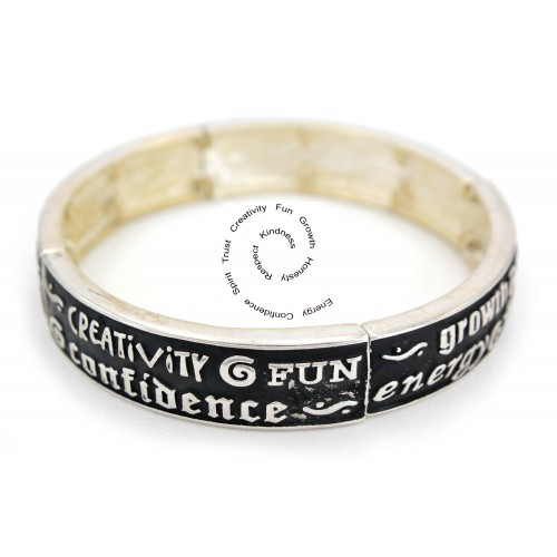 Religious Stretchable Bracelet - Epoxy - Messages - Lead Complia - BR-B9156LSJET