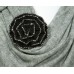 Brooch – Suede-like Rose w/ Silver Beads Trim - White - BC-ABO25097W