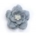 Brooch – Silk Flower w/ Faux Pearl Beads - Grey - BC-ABO25113GY
