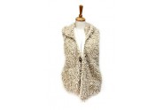 Cardigans & Vests - Faux Sheep Fur Vest w/ Hood - VT-9461-1 