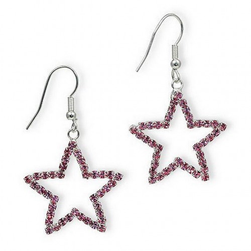 Dangling Rhinestones Star Earrings - L. Rose - ER-20677LRO
