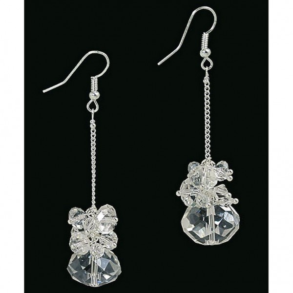 Dangling Crystal Earrings -Clear - ER-ACE4517A