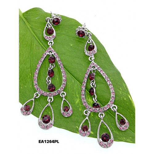 Chandelier Crystal Earrings - Purple - ER-EA1264PL