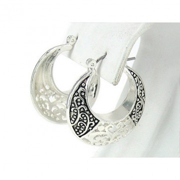 12-pair Western Style Texture Crescent Shape Earrings - ER-OE0385AS