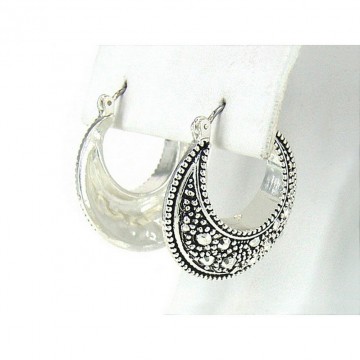 12-pair Western Style Texture Crescent Shape Earrings - ER-OE0386AS