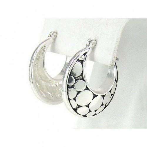 12-pair Western Style Texture Crescent Shape Earrings - ER-OE0388AS