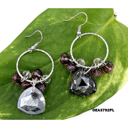 Crystal Earrings - Purple - ER-OEA3792PL
