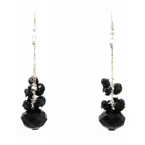 Dangling Crystal Earrings -Black - ER-ACE4517B