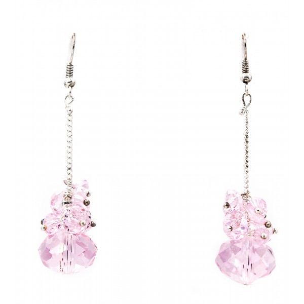 Dangling Crystal Earrings - Pink - ER-ACE4517D