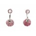 Crystal Circle Earrings - Pink - ER-TJEA02PK