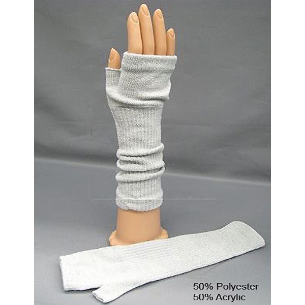 Gloves - Fingerless Lurex Opera Glove - Gray Color - GL-1001GYSI