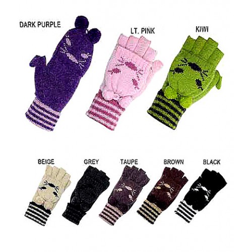 Gloves- Knit Convertible Fingerless Gloves - GL-11KG015