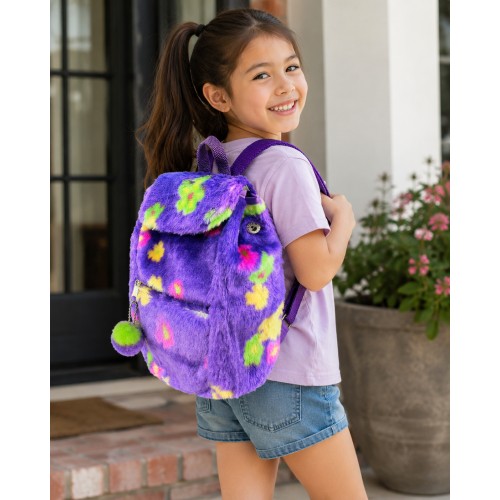 Kids' Plush Backpacks - Purple - BG-208PL