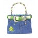 Denim Jean Purse W/ Belt & Key Chain/Frog - BG-BJ114M -GN