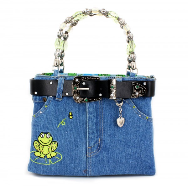 Denim Jean Purse W/ Belt & Key Chain/Frog - BG-BJ114M ( BG-ABJ14M)