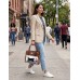 Clear PVC Tote -  PU Leather Trim Accent w/ Fold Down Lock - Brown - BG-C010BN