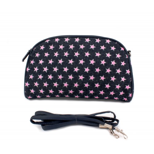 Denim Pink Star Cosmetic Bag - BG-020CPK (BG-CM020CPK)
