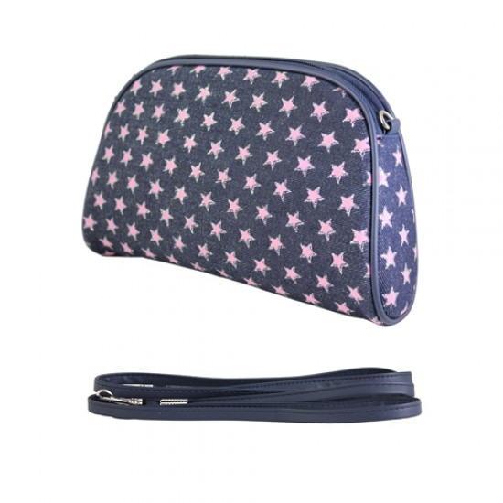 ON SALE! $4.45 * USA Flag Theme - Denim Pink Star Cosmetic Bag - BG-020CPK @ FashionWholesaler ...