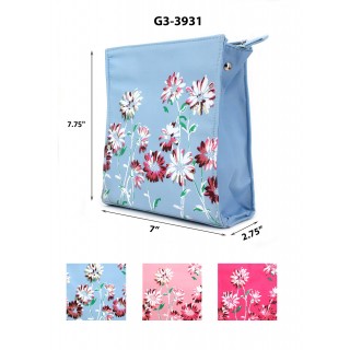 Micro Fiber Floral Print Cosmetic Bag - BG-G3-3931