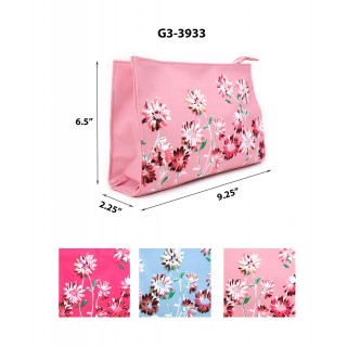 Micro Fiber Floral Print Cosmetic Bag - BG-G3-3933