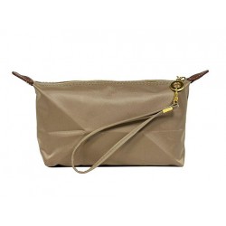 Nylon Cosmetic Bags w/ Wristlet - Taupe - BG-HM1006TP