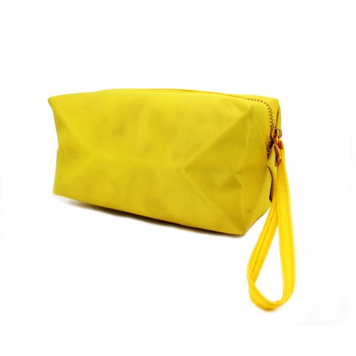 Rectangle Nylon Cosmetic Bags w/ Wristlet - Yellow - BG-HM1007YL