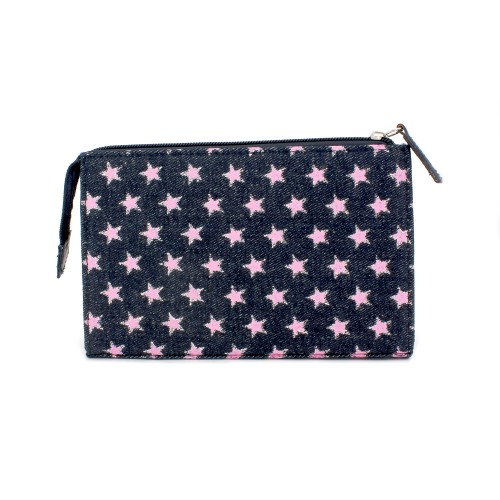 Denim Pink Star Cosmetic Bag - BG-PI023CPK