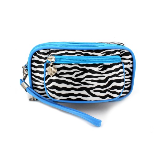 Cosmetic Purse - Zebra Print - TQ BLUE -BG-Z200TQ
