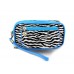 Cosmetic Purse - Zebra Print - TQ BLUE -BG-Z200TQ