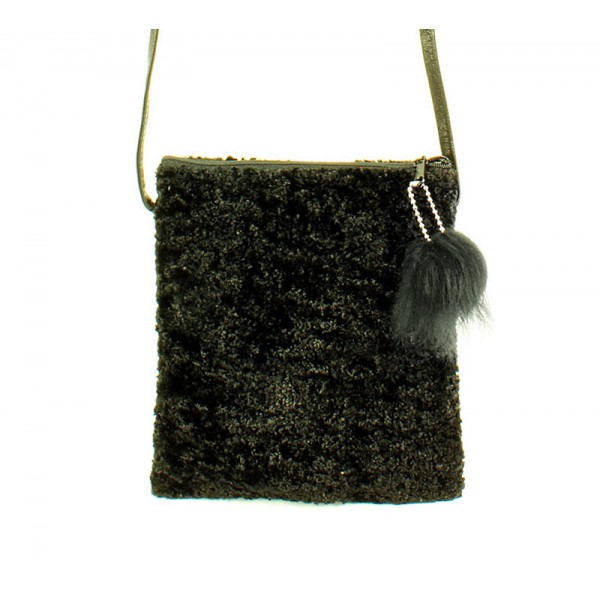 Soft & Furry Shoulder Bags – Black color - BG-668BK