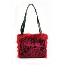 Soft & Furry Tote Bags – Burgundy color - BG-672BG