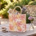 Jute Tote: 10" Floral Print w/ Cotton Webbed Tube Handles - BG-JTG204