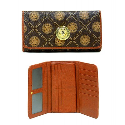 Monogram Check Book Wallet - Coffee - WL-918COF