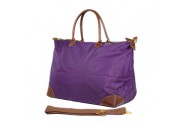 Nylon Large Shopping Tote w/ Nylon Shoulder Strap - Purple - BG-HD1294PU