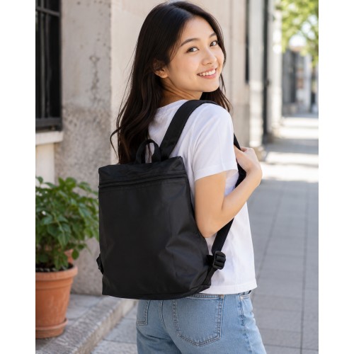 Nylon Backpack - Black - BG-NL0519BK