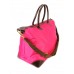 Nylon Large Shopping Tote w/ Nylon Shoulder Strap - Fuchsia - BG-HD1294FU